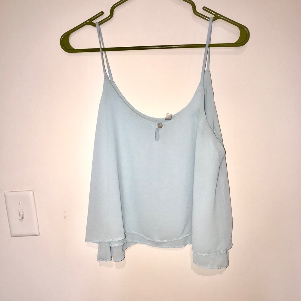 Blue spaghetti strap blouse